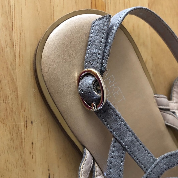 Market & Spruce Irene Style Grey Sandals Womens Sz 8 Adjustable Great Condition - Picture 3 of 4